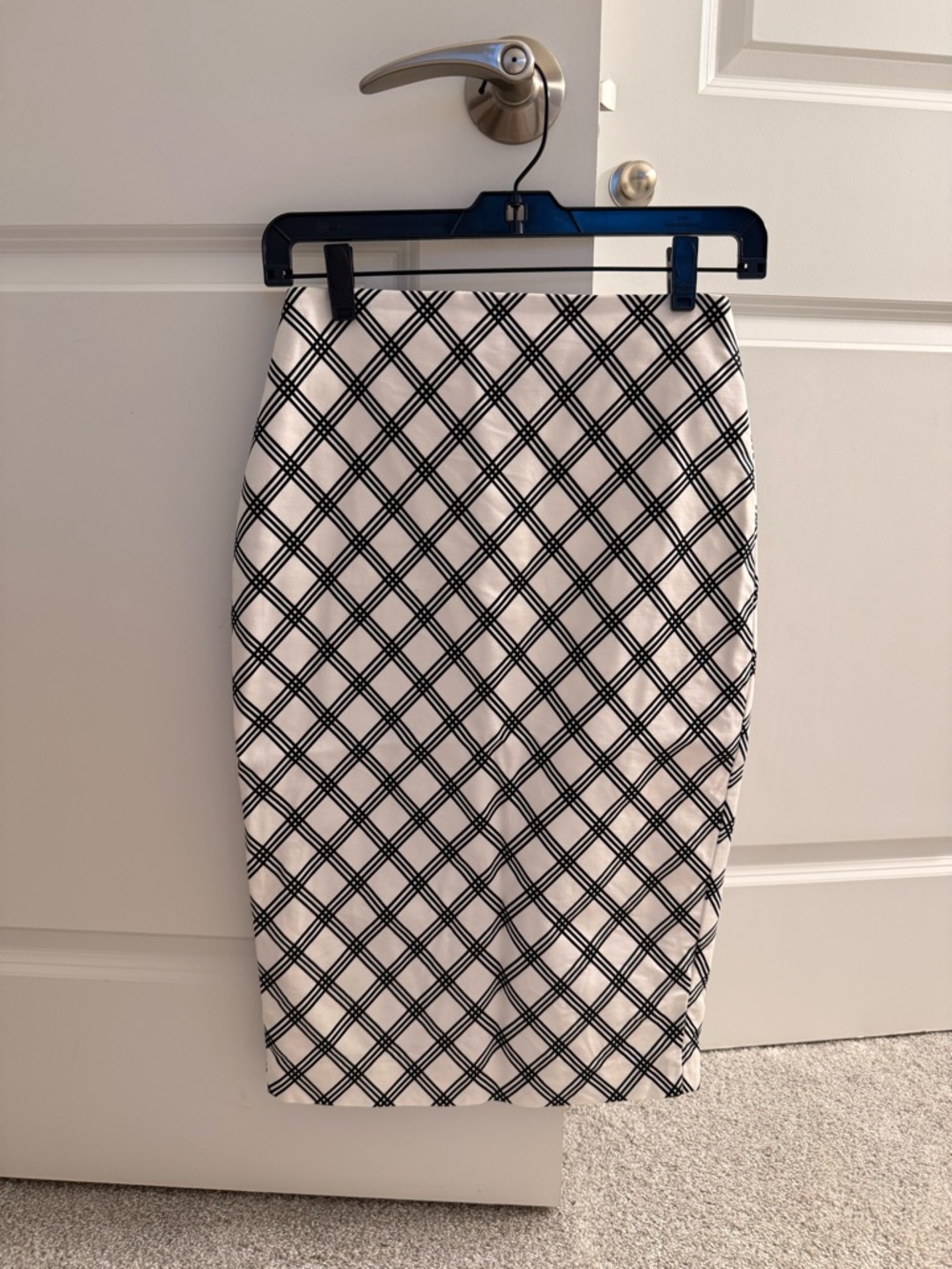 Express Black & White Plaid Pencil Skirt